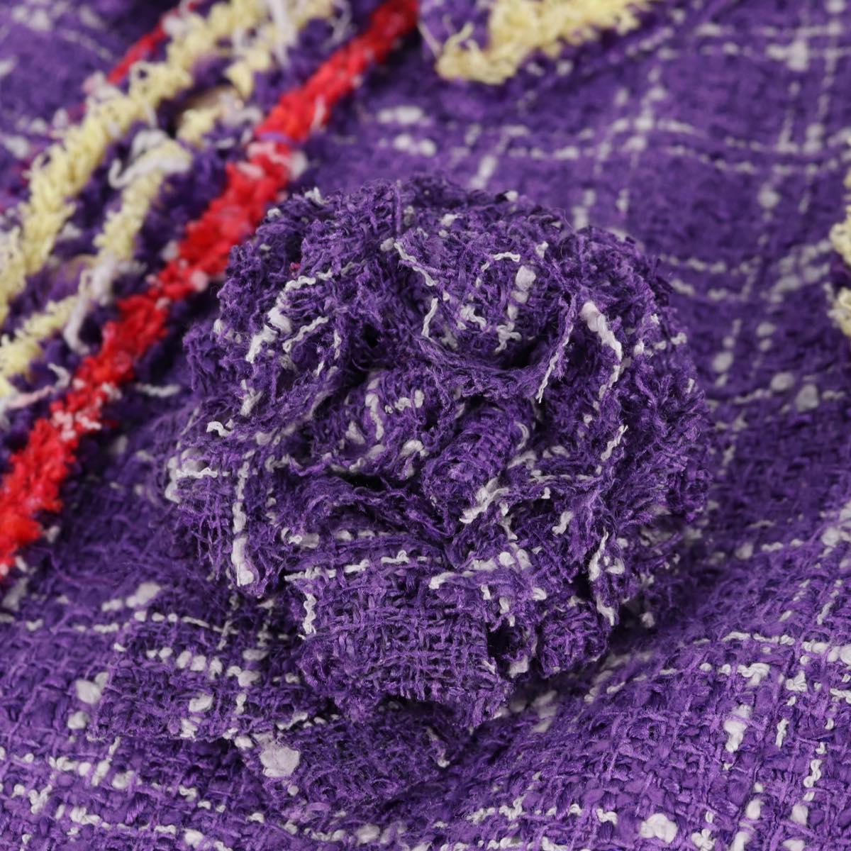 CHANEL Jacket Size 36 Jacket Tweed 34 Purple CC Auth 135090SM