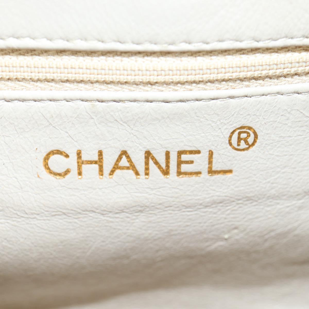 CHANEL Chain Shoulder Bag Lamb Skin Gold Tone CC Auth 135116A