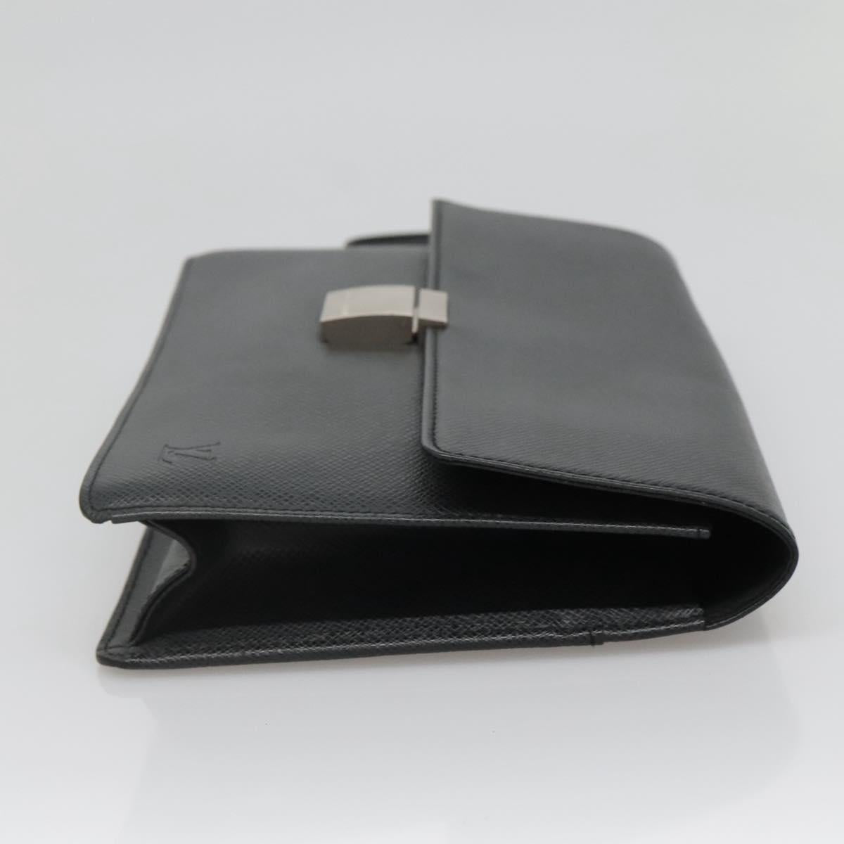 LOUIS VUITTON Taiga Selenga Clutch Bag Ardoise M30782 LV Auth 135141
