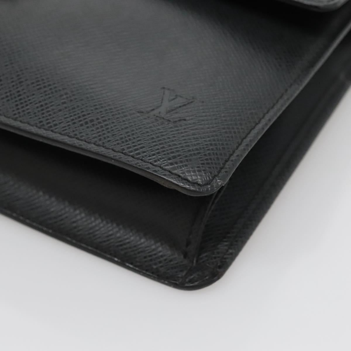 LOUIS VUITTON Taiga Selenga Clutch Bag Ardoise M30782 LV Auth 135141