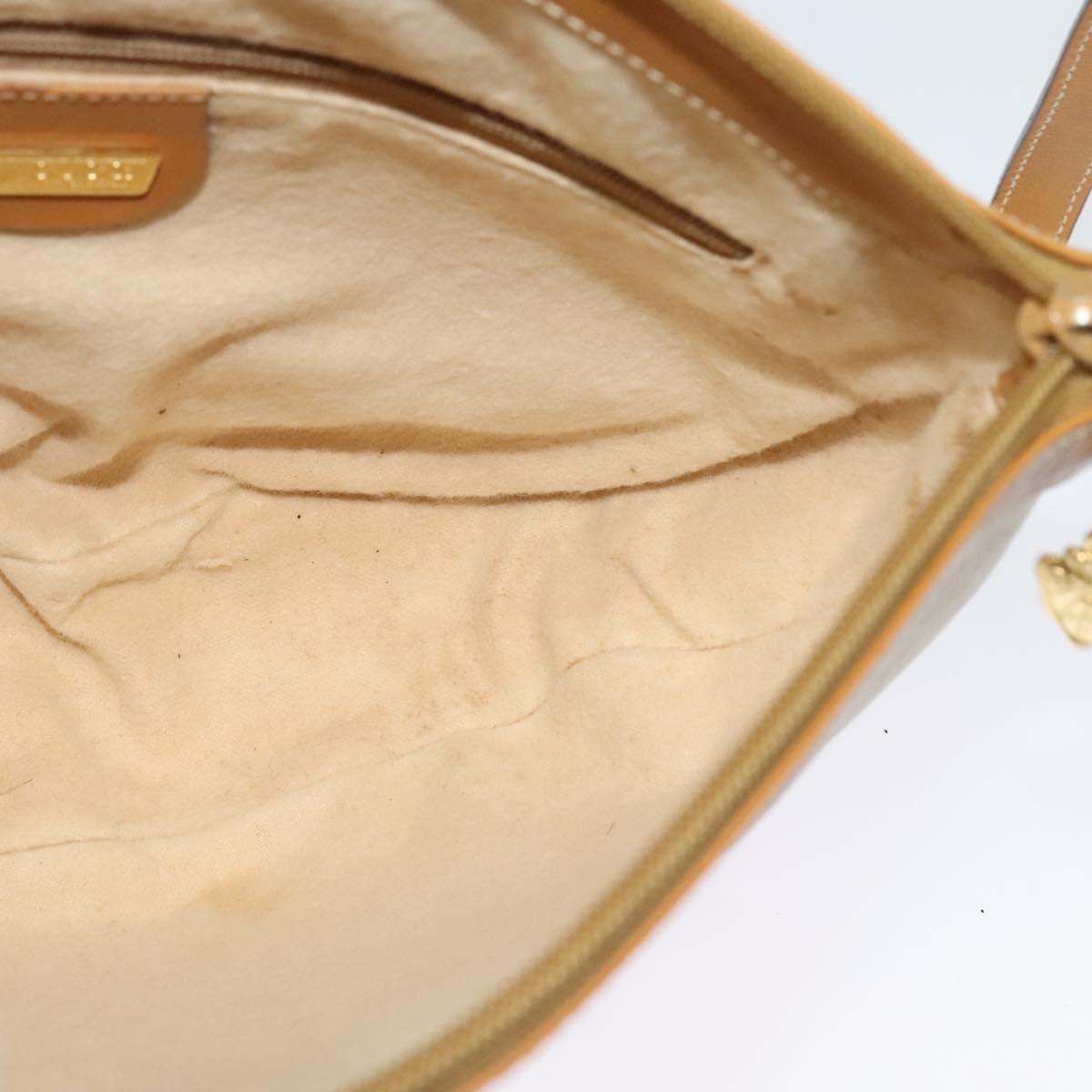 GUCCI Micro GG Supreme Shoulder Bag PVC Cream Gold Auth 135152
