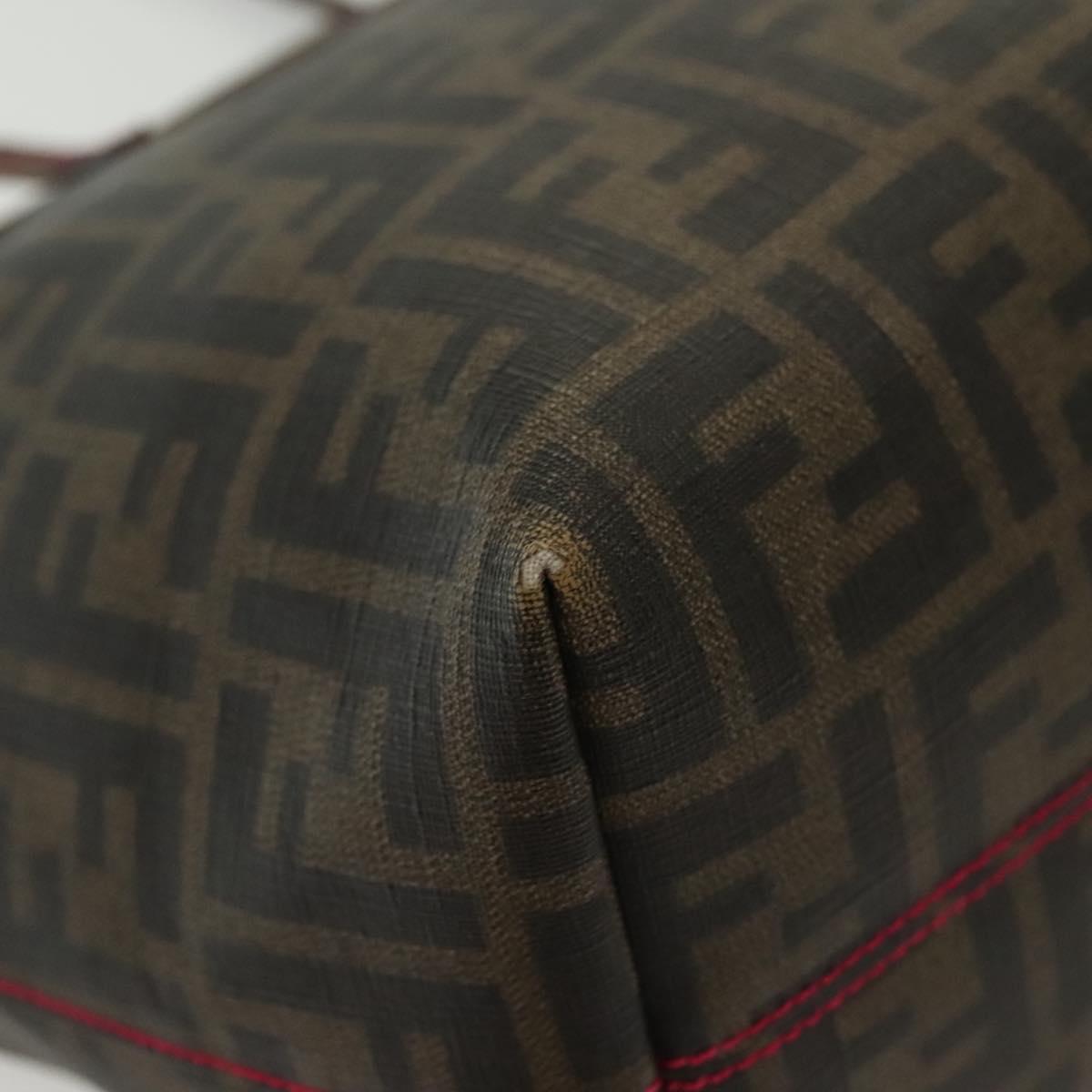 FENDI Zucca Canvas Tote Bag Black Brown Auth 135155