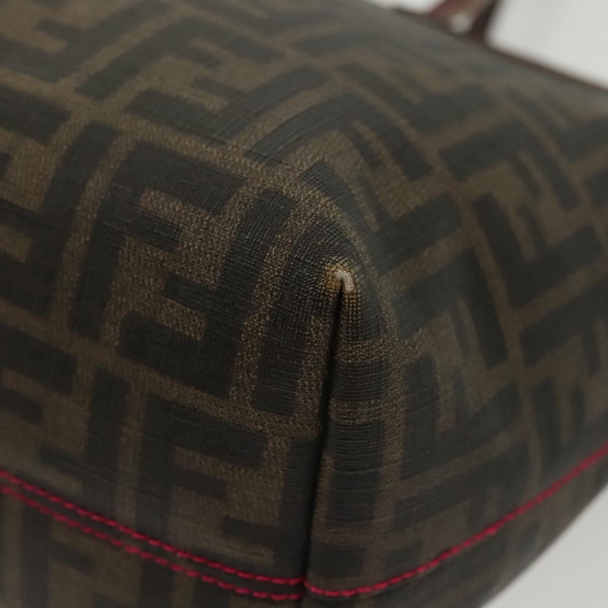 FENDI Zucca Canvas Tote Bag Black Brown Auth 135155