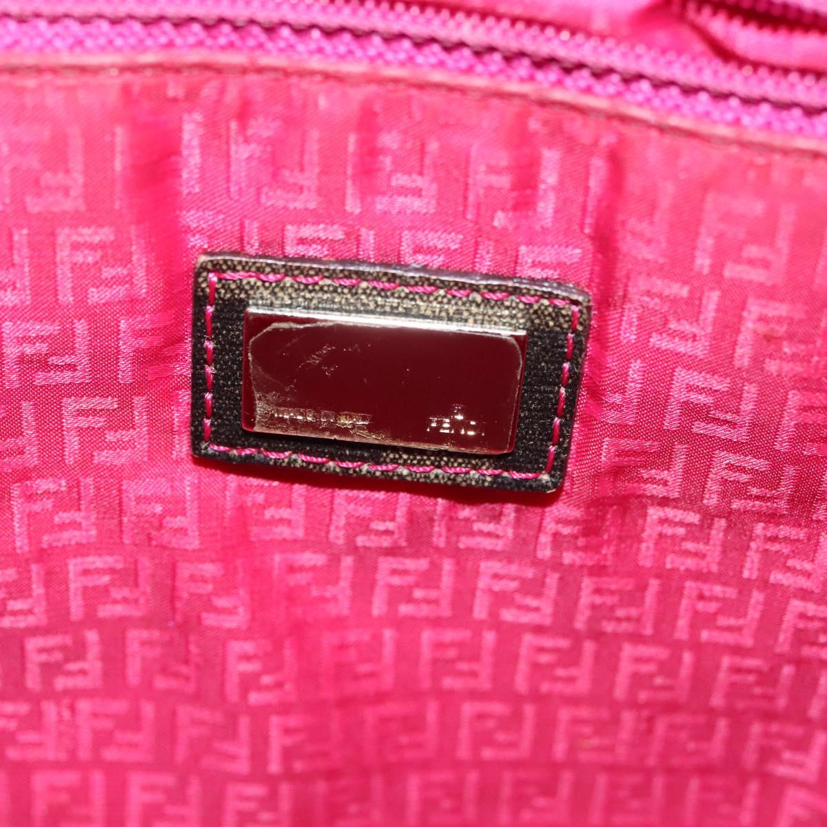 FENDI Zucca Canvas Tote Bag Black Brown Auth 135155