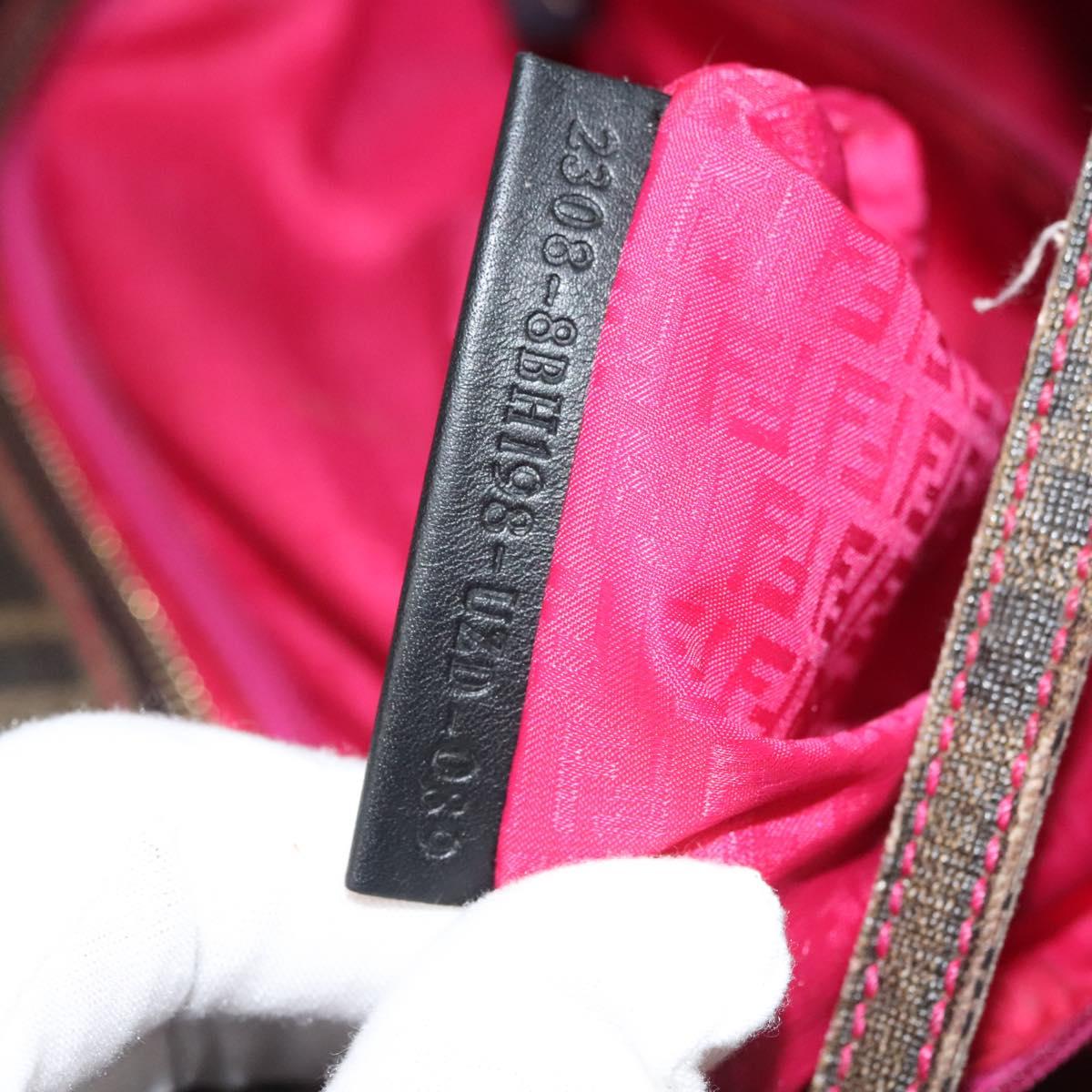 FENDI Zucca Canvas Tote Bag Black Brown Auth 135155