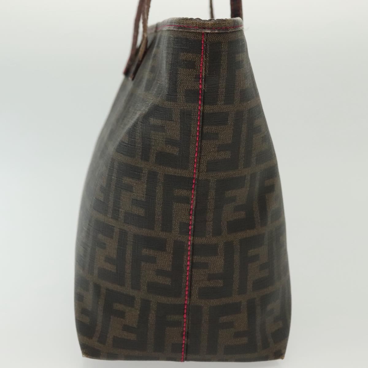 FENDI Zucca Canvas Tote Bag Black Brown Auth 135155