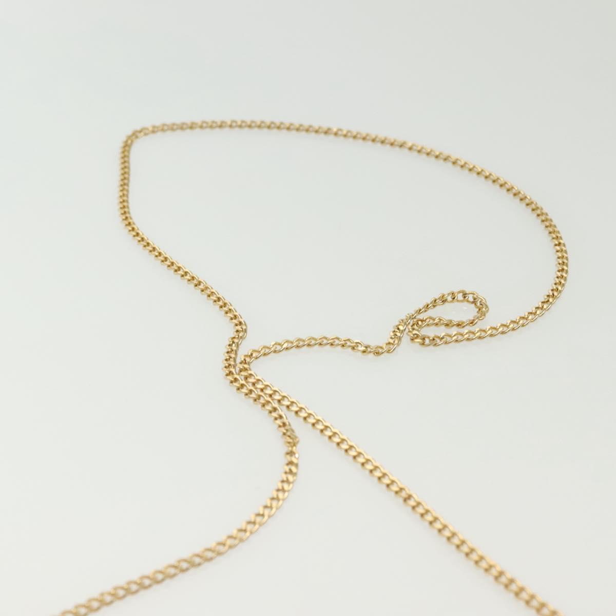 Christian Dior Chain Shoulder Bag Leather Black Gold Auth 135164