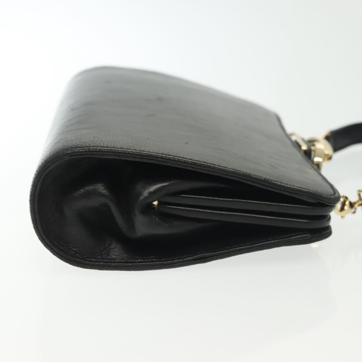 GUCCI Shoulder Bag Leather Black Gold 005 406 0284 Auth 135176
