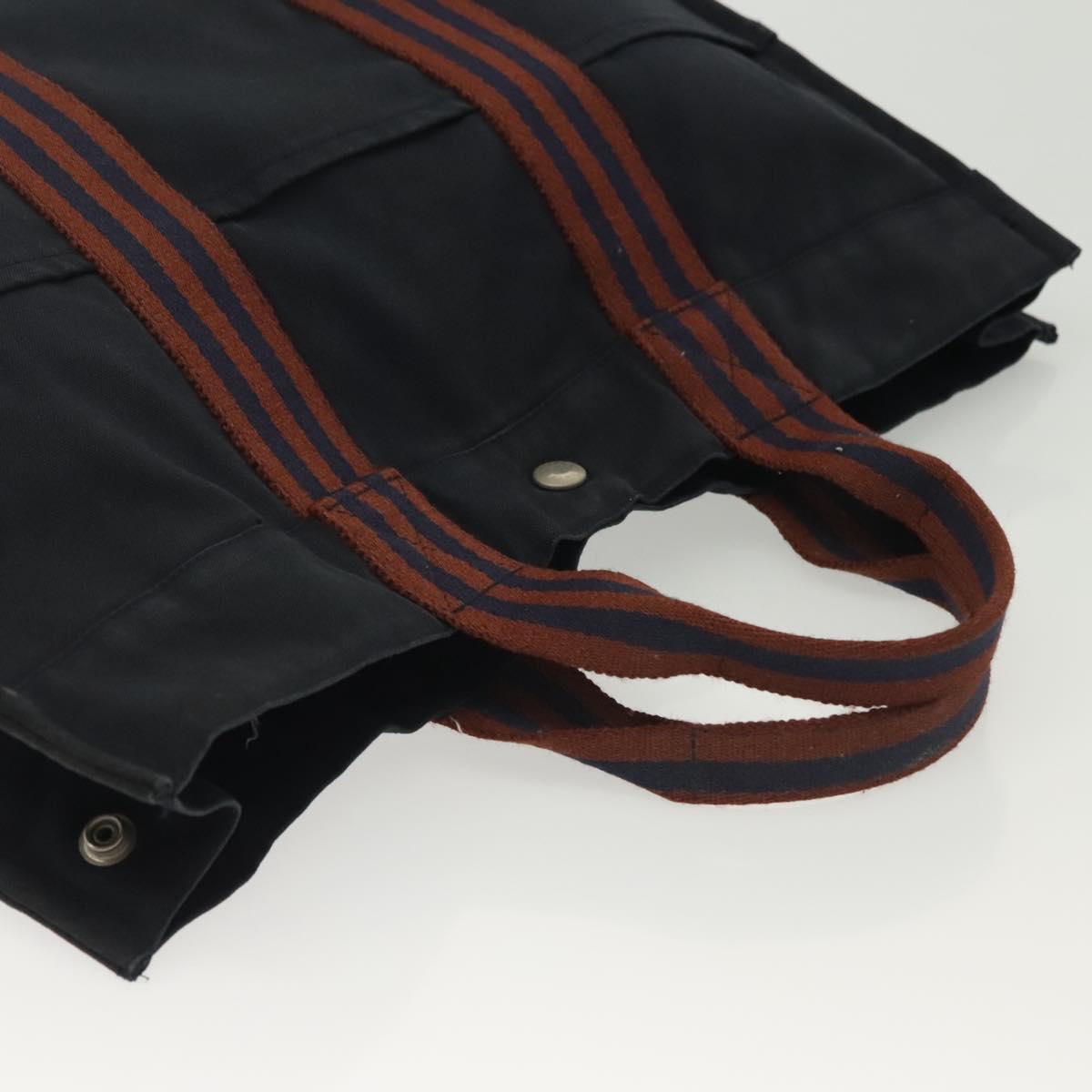 HERMES Fourre Tout MM Hand Bag Canvas Navy Auth 135189