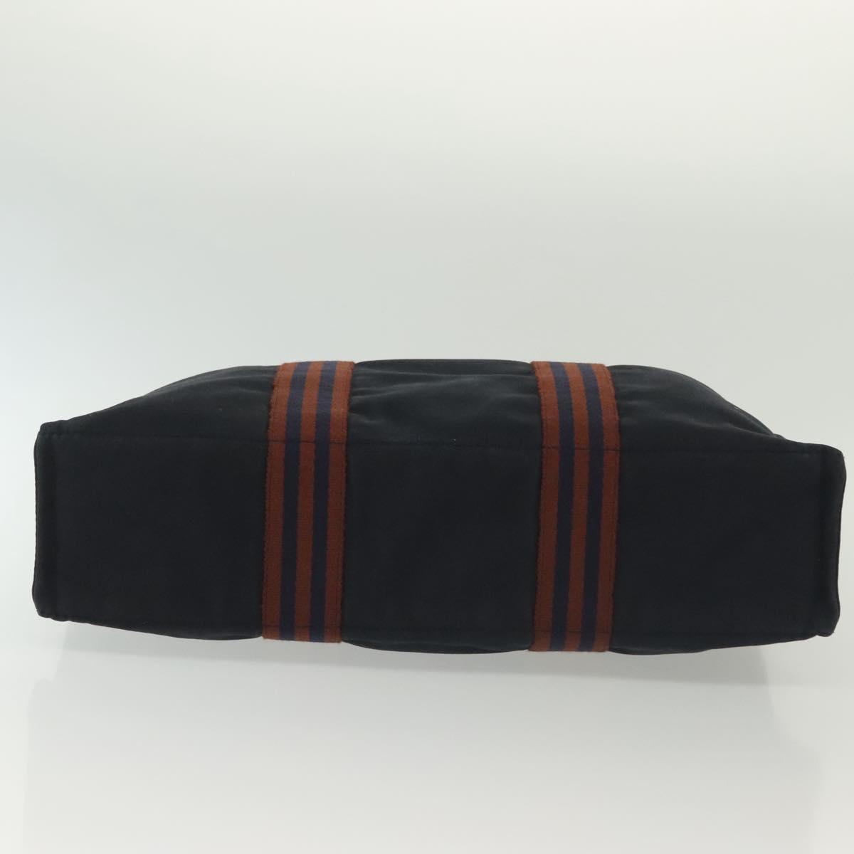 HERMES Fourre Tout MM Hand Bag Canvas Navy Auth 135189