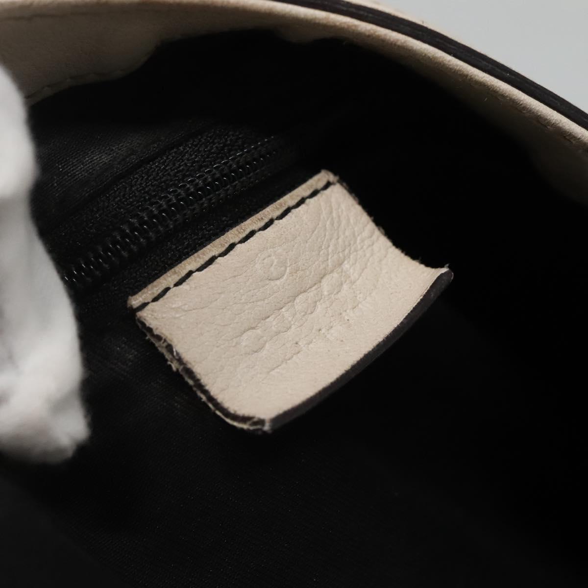 GUCCI Tote Bag Leather Ivory Gold 189835 Auth 135191