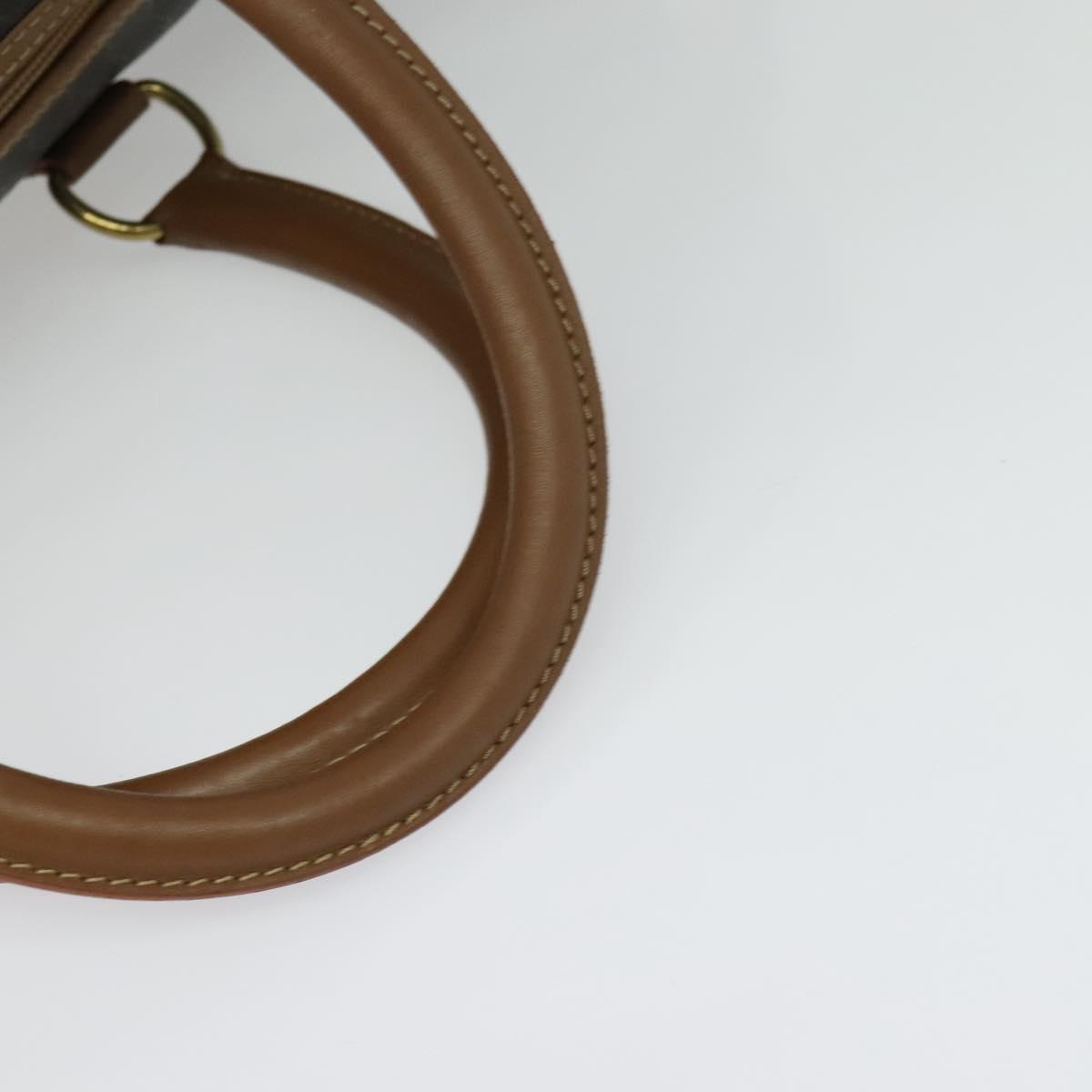 Christian Dior Honeycomb Canvas Boston Bag PVC Black Gold Auth 135192
