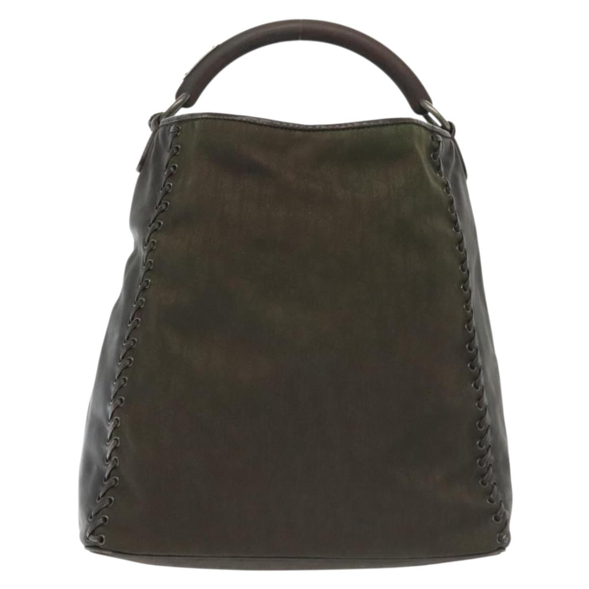 Christian Dior Trotter Canvas Hand Bag Khaki Auth 135198
