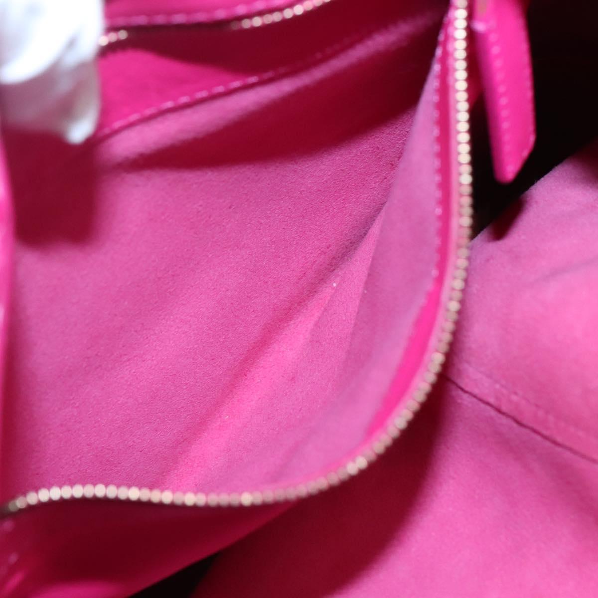 CELINE Tote Bag Leather Pink Gold Auth 135200
