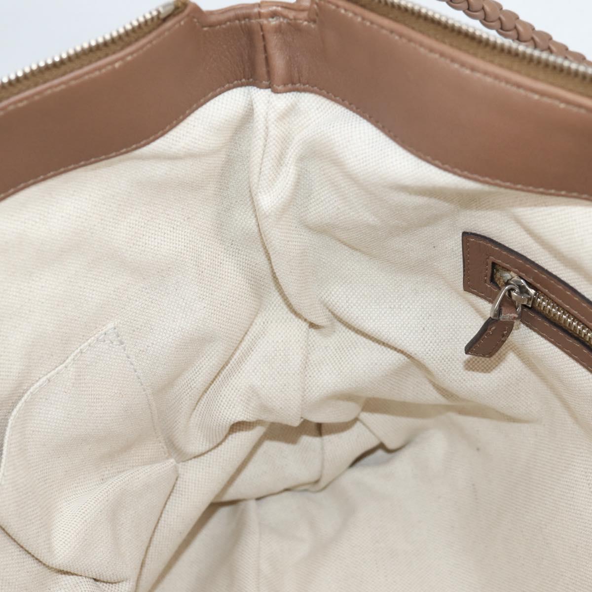 GUCCI Shoulder Bag Leather Brown Silver 268244 Auth 135212