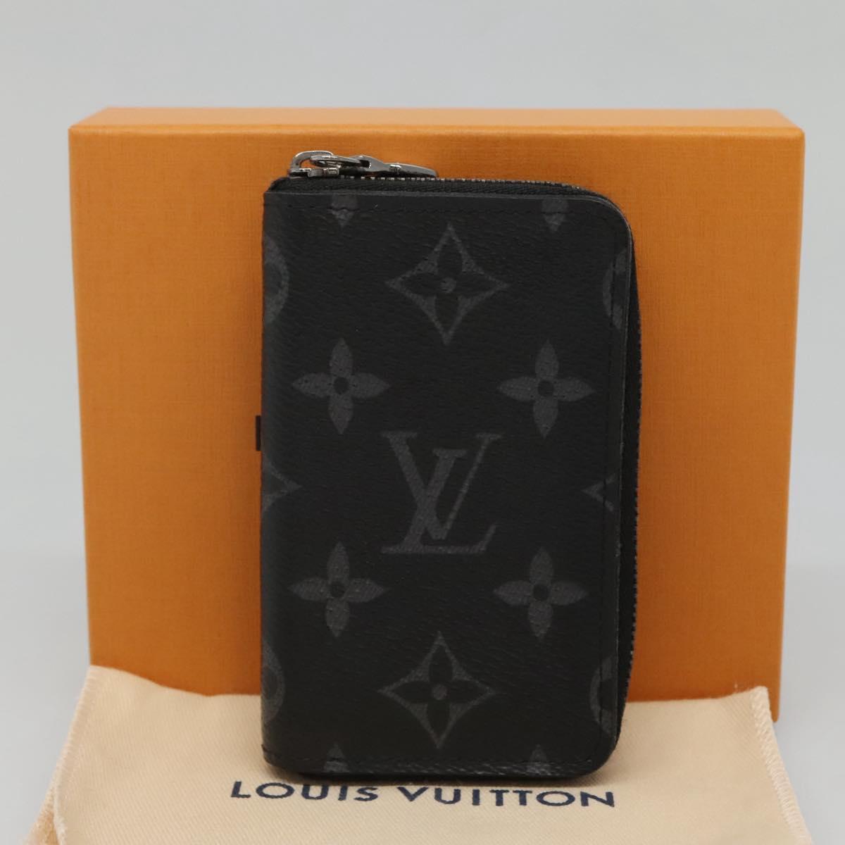 LOUIS VUITTON Eclipse Zippy Coin Purse Vertical Coin Purse M81662 LV Auth 135227