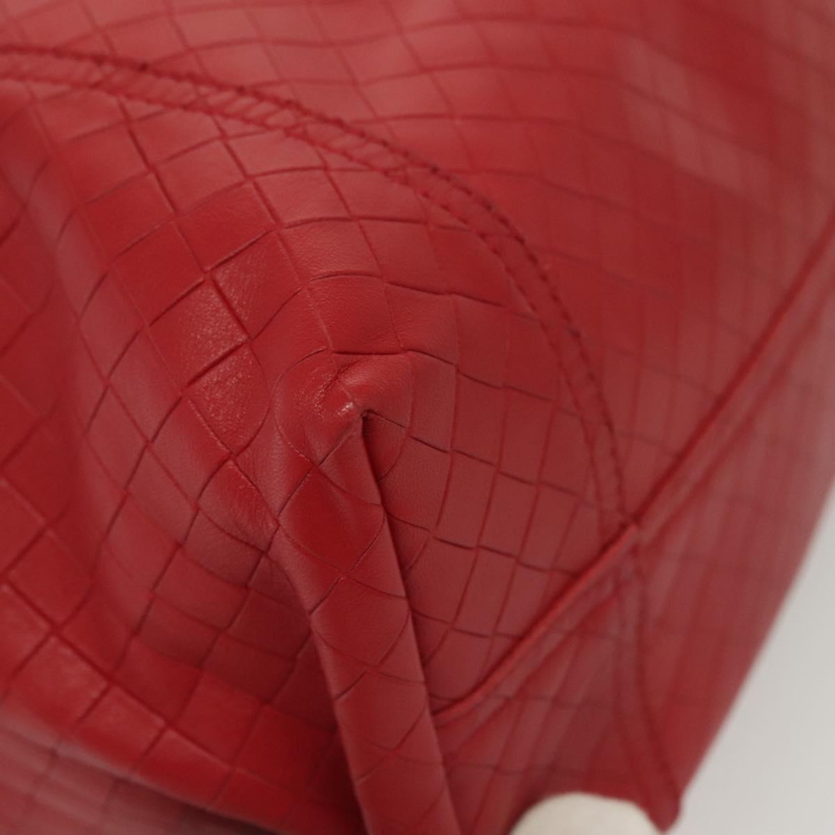 BOTTEGA VENETA INTRECCIATO Tote Bag Leather Red Auth 135234