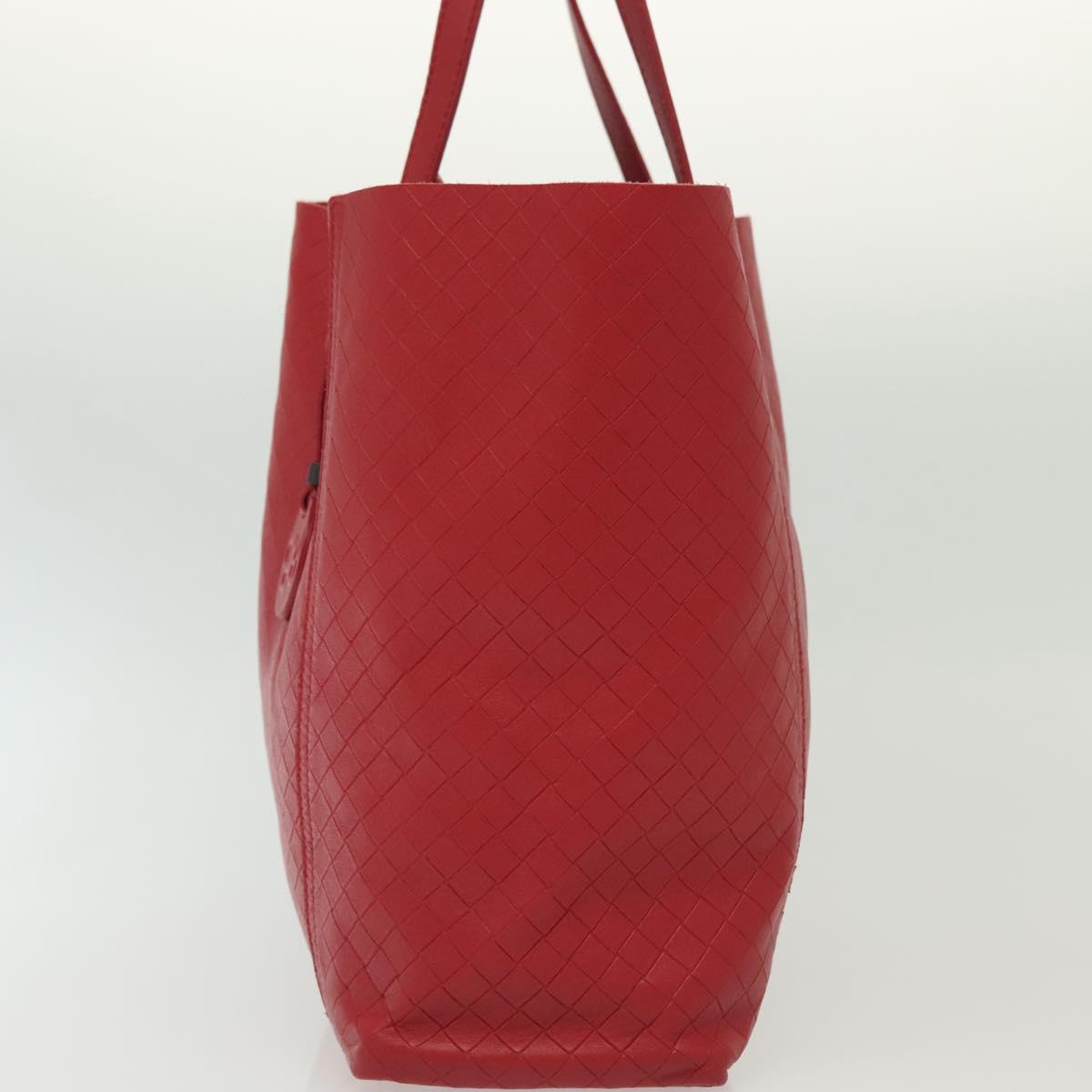 BOTTEGA VENETA INTRECCIATO Tote Bag Leather Red Auth 135234