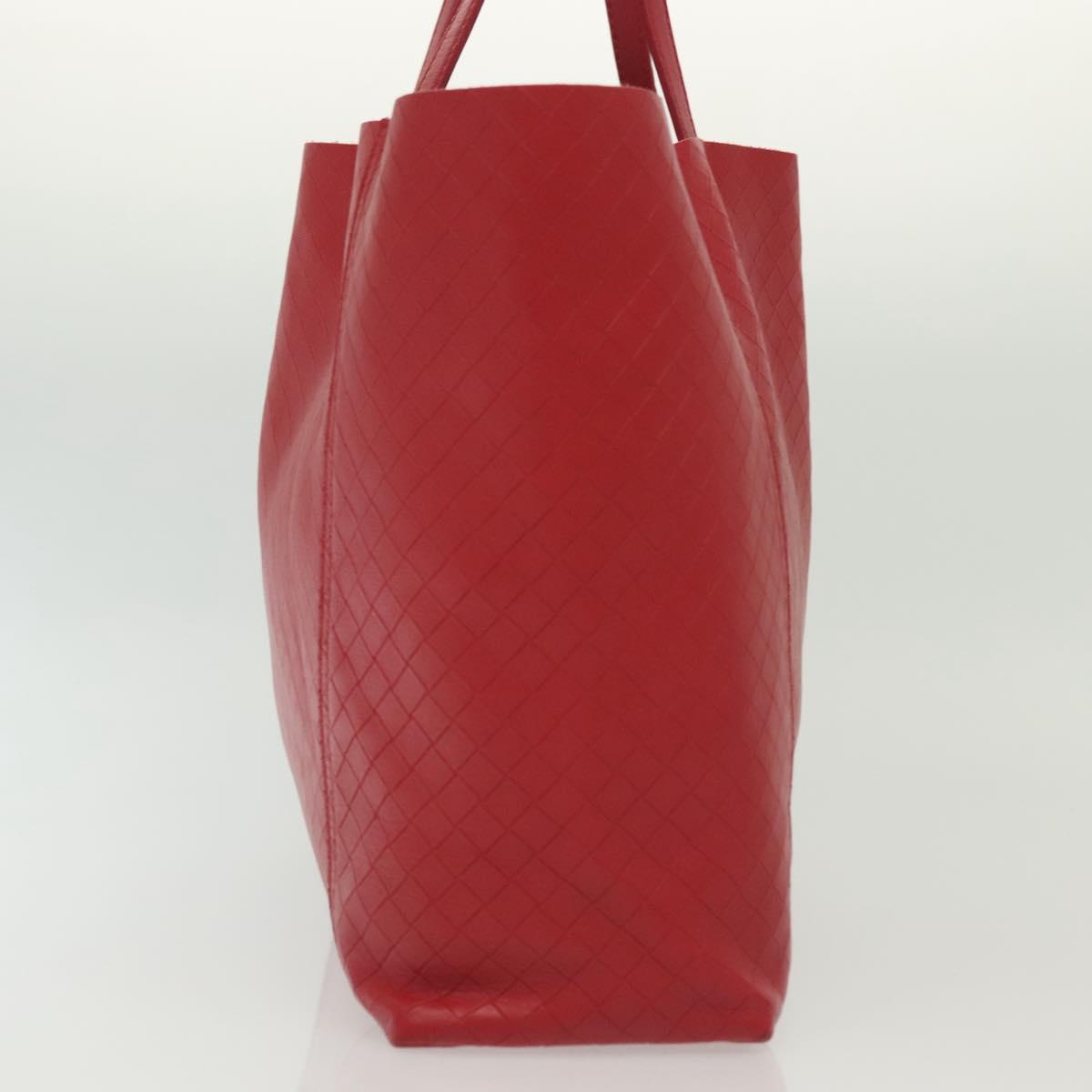 BOTTEGA VENETA INTRECCIATO Tote Bag Leather Red Auth 135234