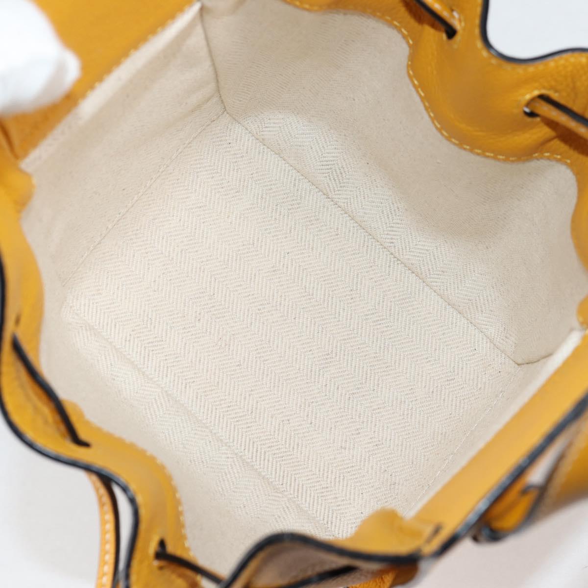 LOEWE Compact Hammock Hand Bag Leather Yellow Auth 135252M
