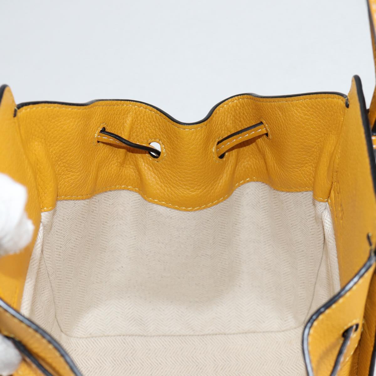 LOEWE Compact Hammock Hand Bag Leather Yellow Auth 135252M