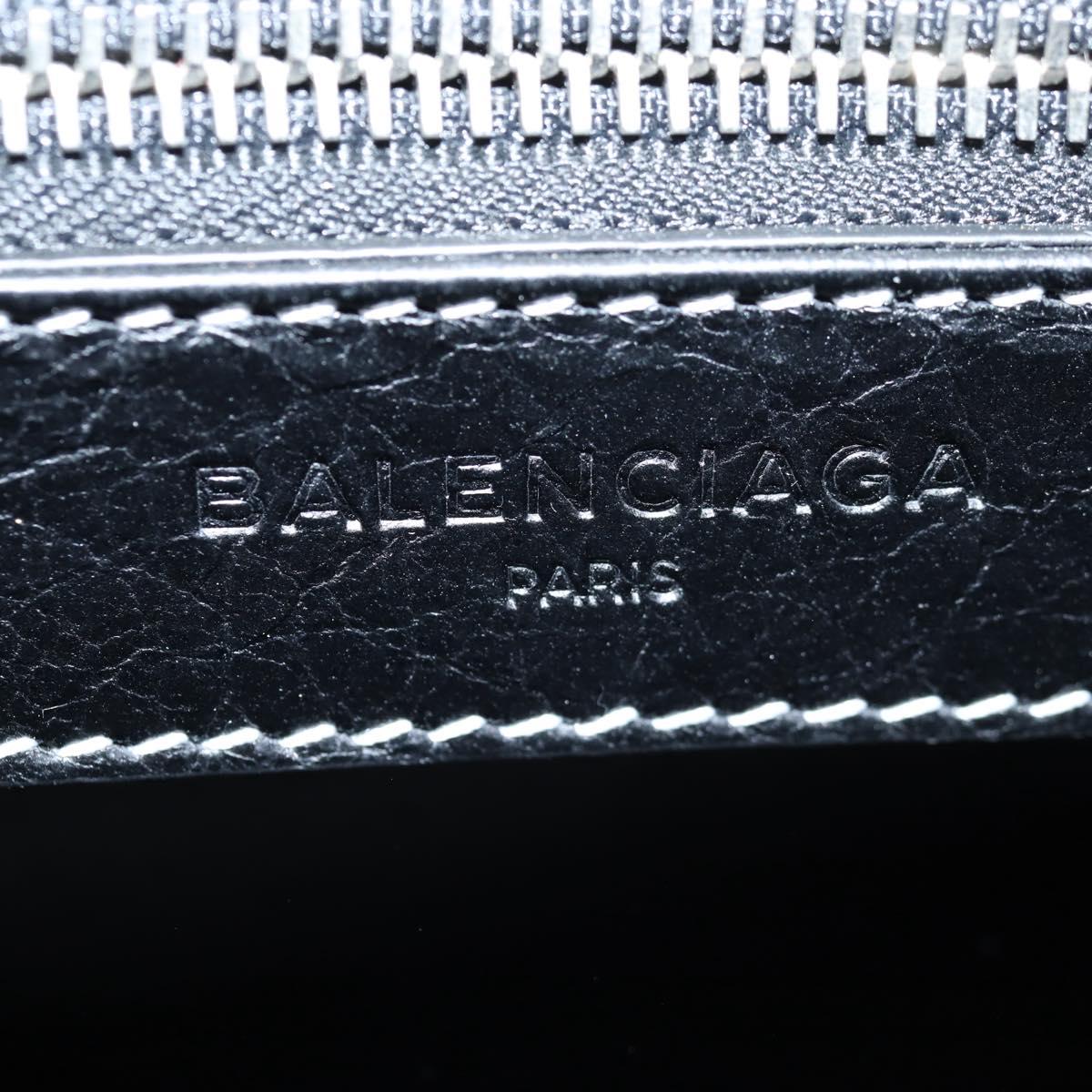 BALENCIAGA Hand Bag Leather 2way Blue Gray Auth 135253M