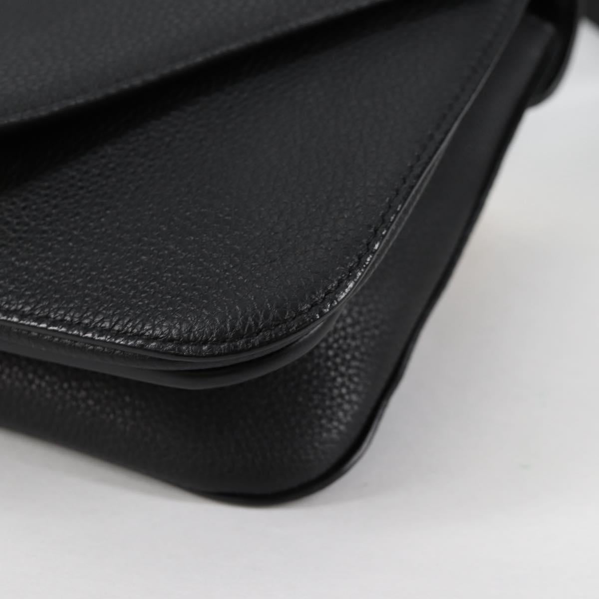 BOTTEGA VENETA Shoulder Bag Leather 2way Black Gold Auth 135255M