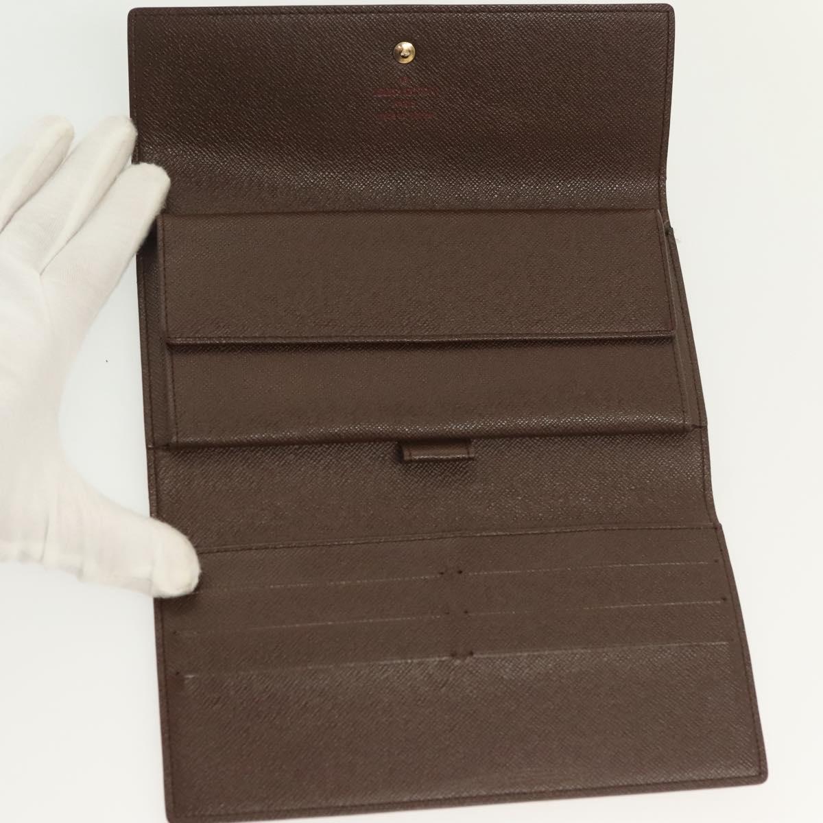 LOUIS VUITTON Damier Ebene Portefeuille International Wallet N61217 Auth 135260