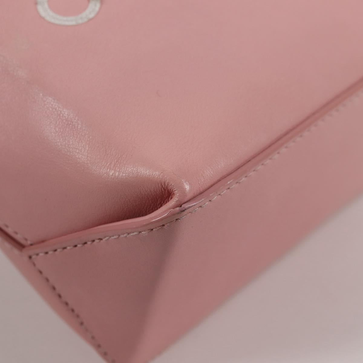 CHANEL Hand Bag Leather Pink CC Auth 135267V