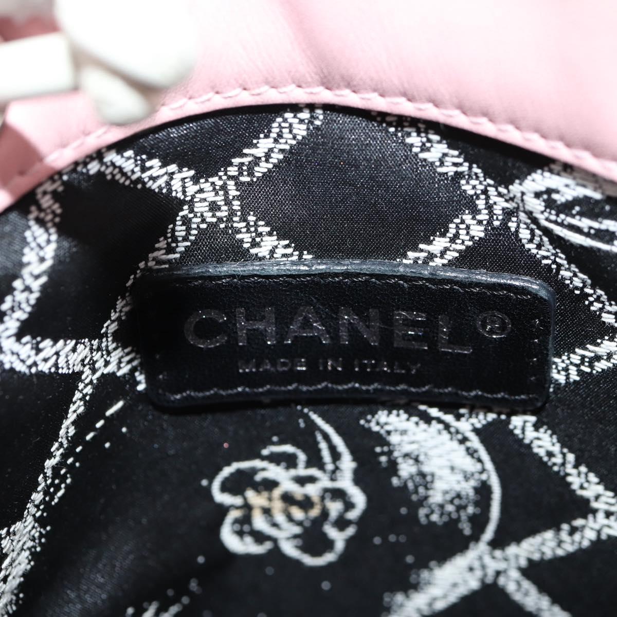 CHANEL Hand Bag Leather Pink CC Auth 135267V