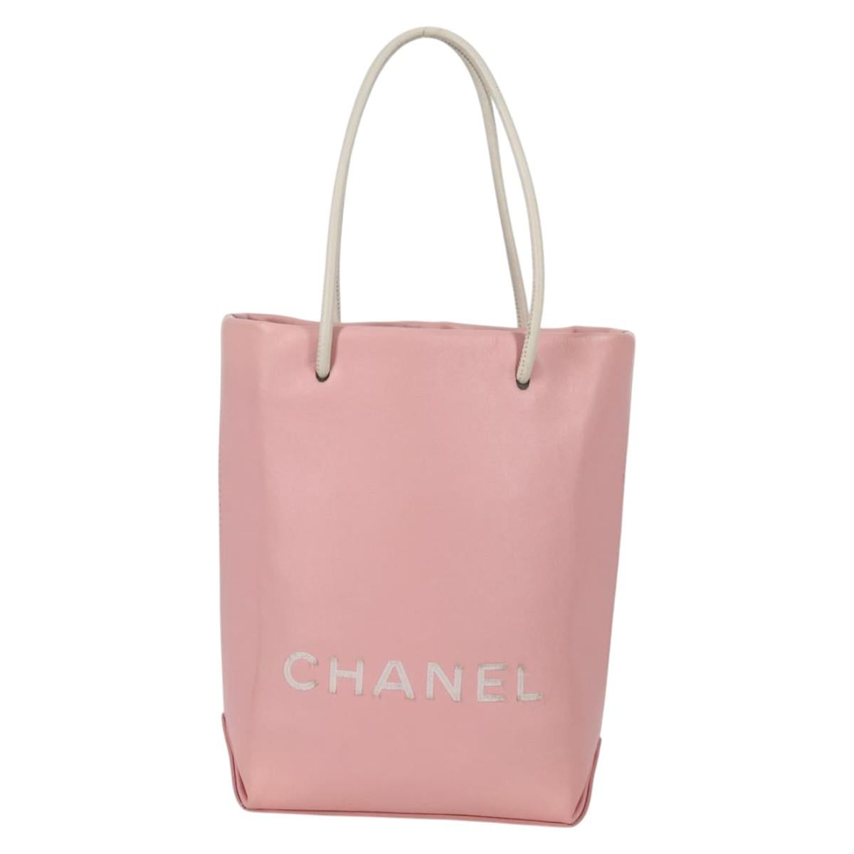 CHANEL Hand Bag Leather Pink CC Auth 135267V