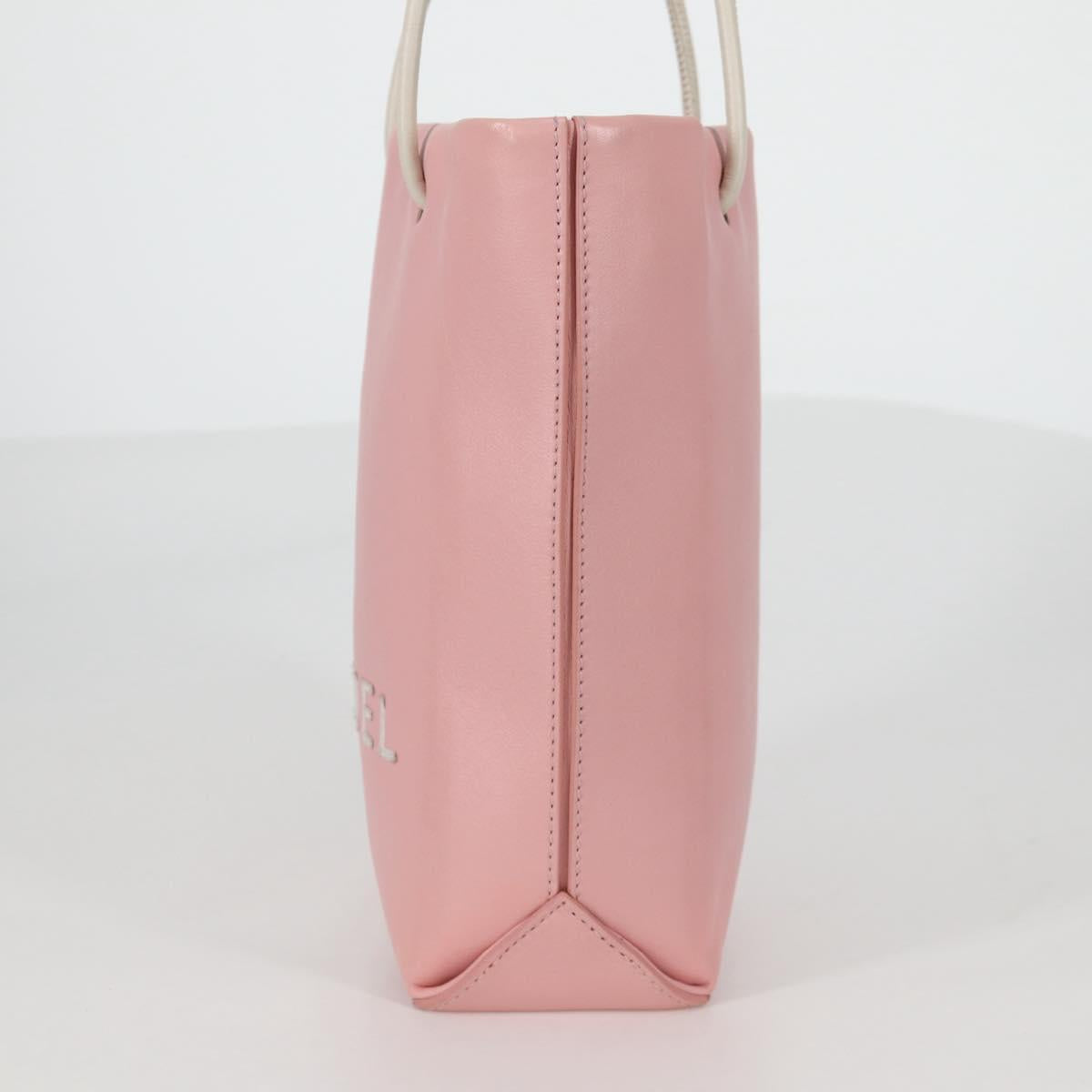 CHANEL Hand Bag Leather Pink CC Auth 135267V