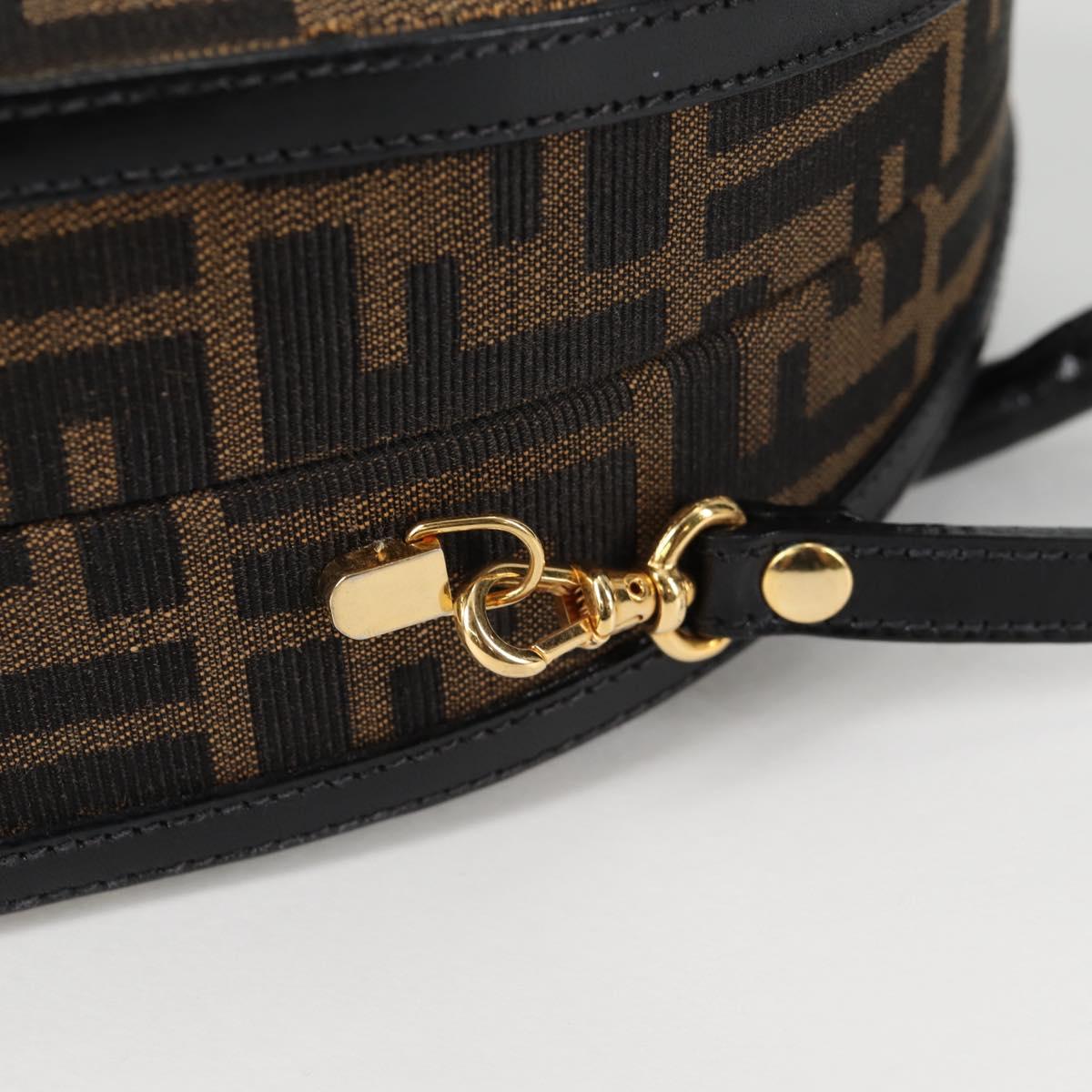 FENDI Zucca Canvas Hand Bag 2way Black Brown Auth 135274V