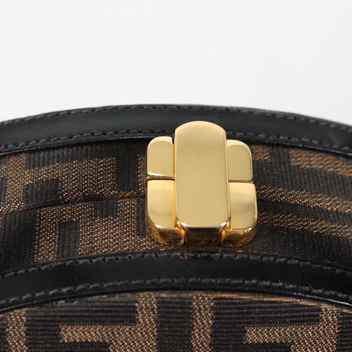 FENDI Zucca Canvas Hand Bag 2way Black Brown Auth 135274V