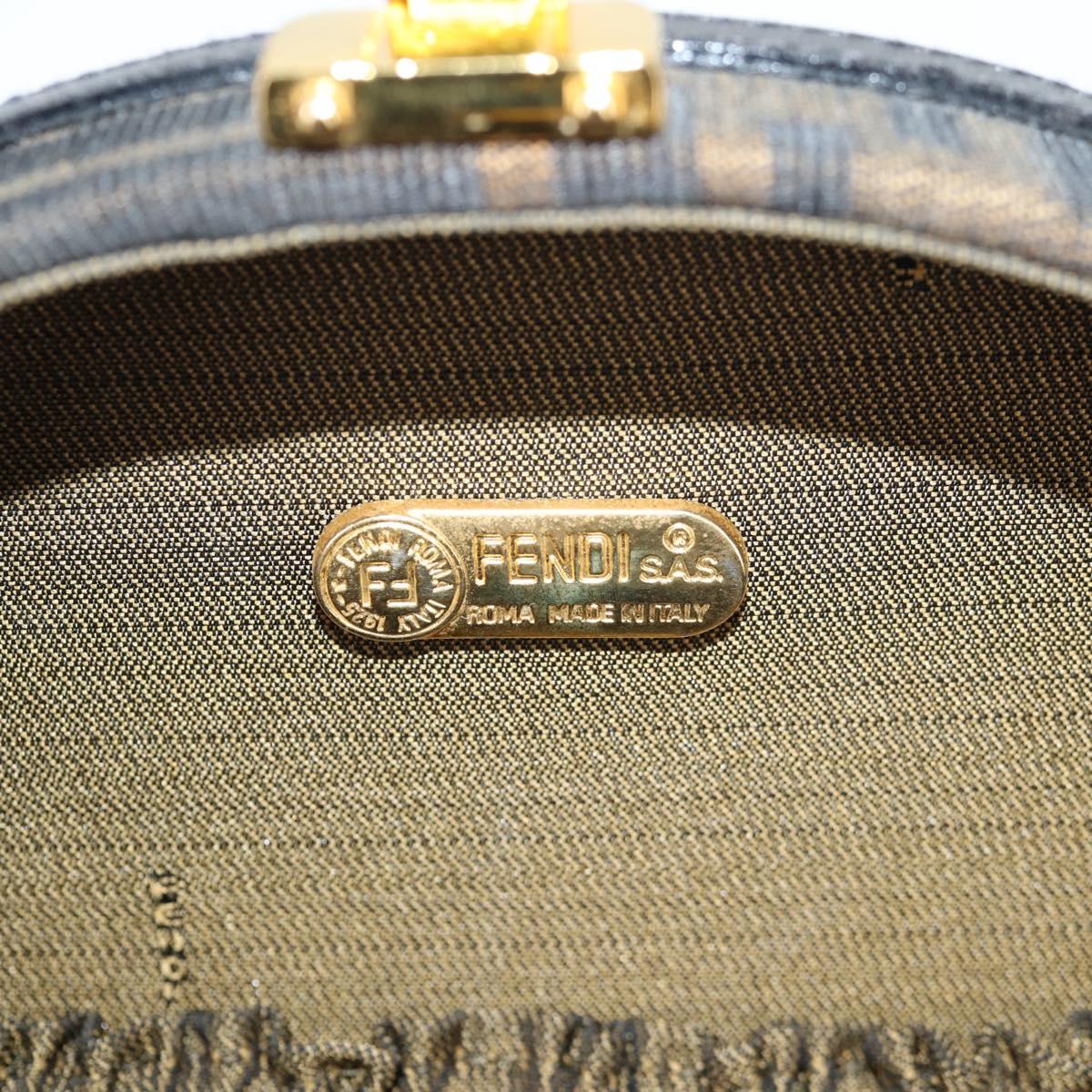 FENDI Zucca Canvas Hand Bag 2way Black Brown Auth 135274V