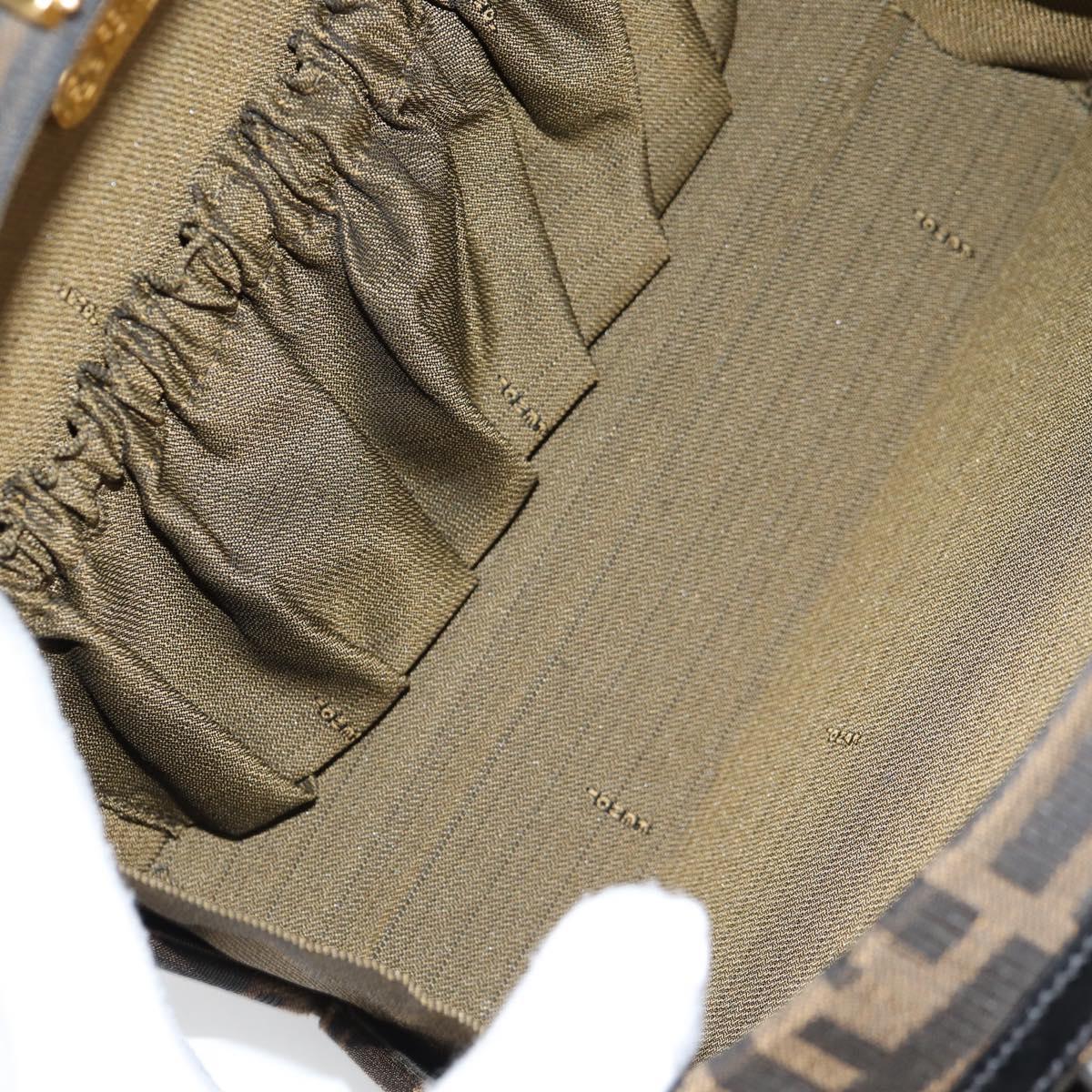 FENDI Zucca Canvas Hand Bag 2way Black Brown Auth 135274V