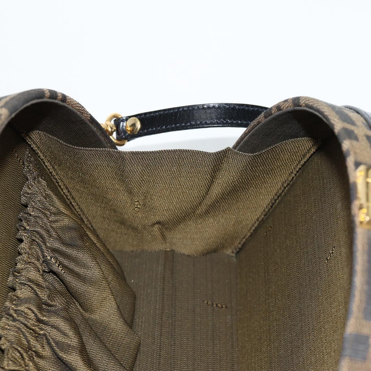 FENDI Zucca Canvas Hand Bag 2way Black Brown Auth 135274V