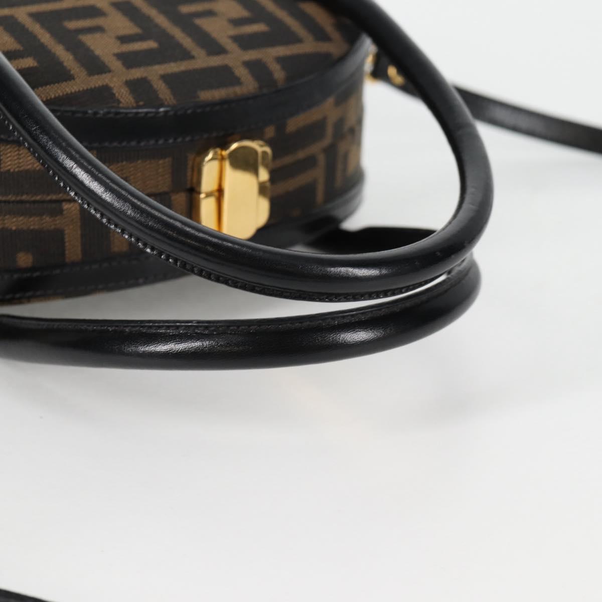 FENDI Zucca Canvas Hand Bag 2way Black Brown Auth 135274V