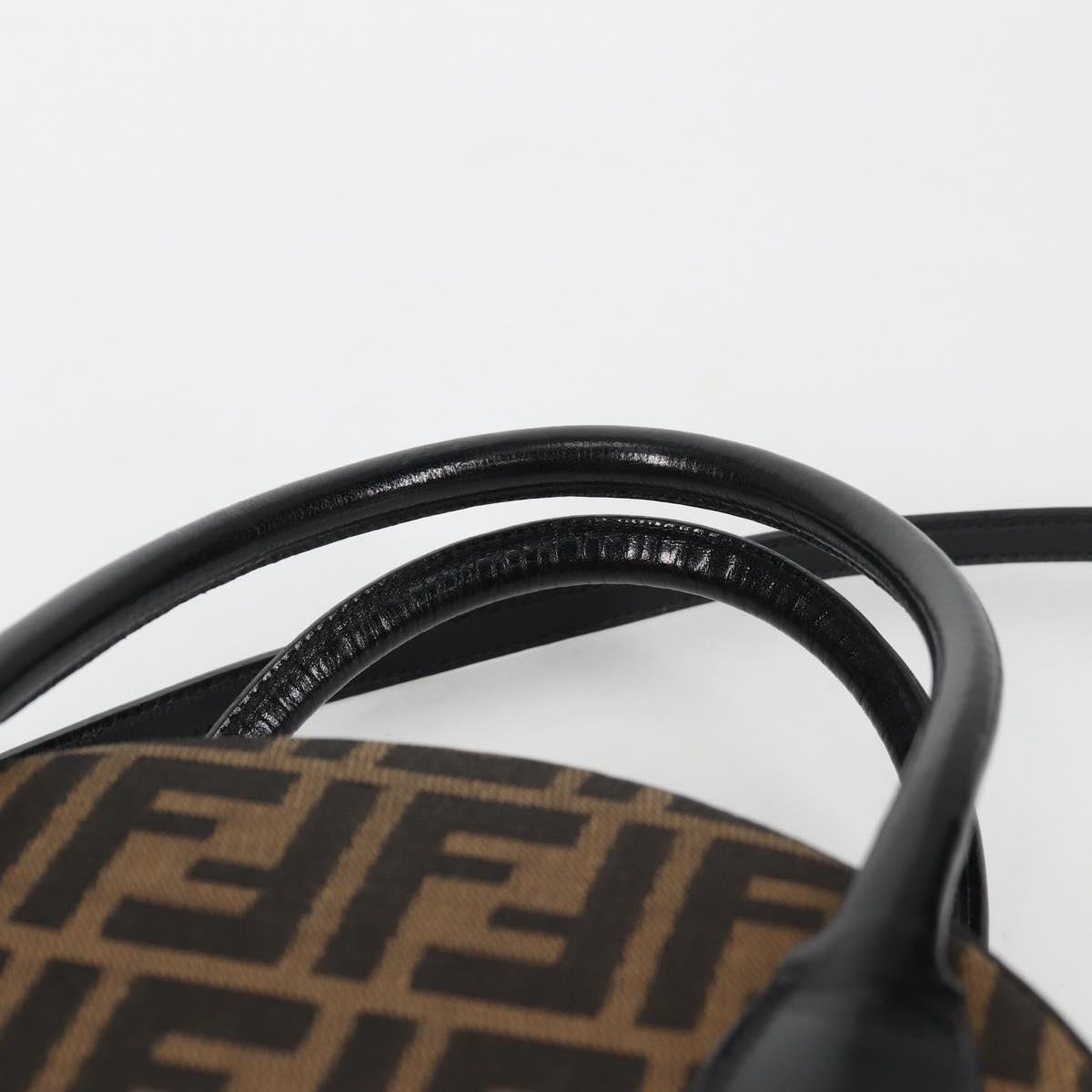FENDI Zucca Canvas Hand Bag 2way Black Brown Auth 135274V