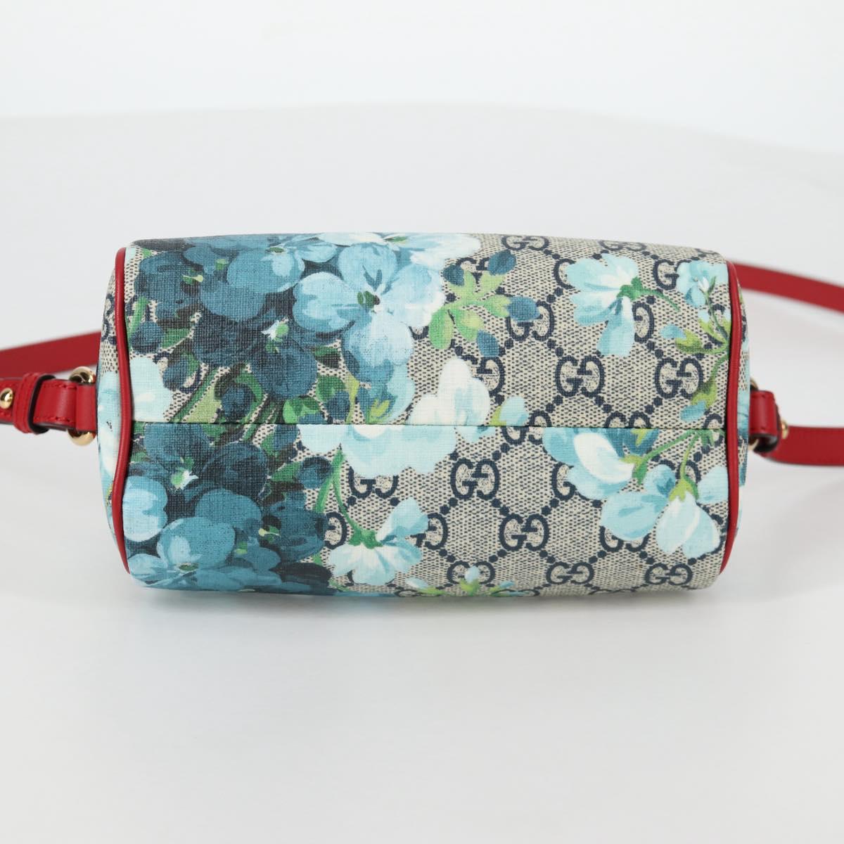 GUCCI GG Blooms Hand Bag PVC 2way Red Navy 546312 Auth 135290M