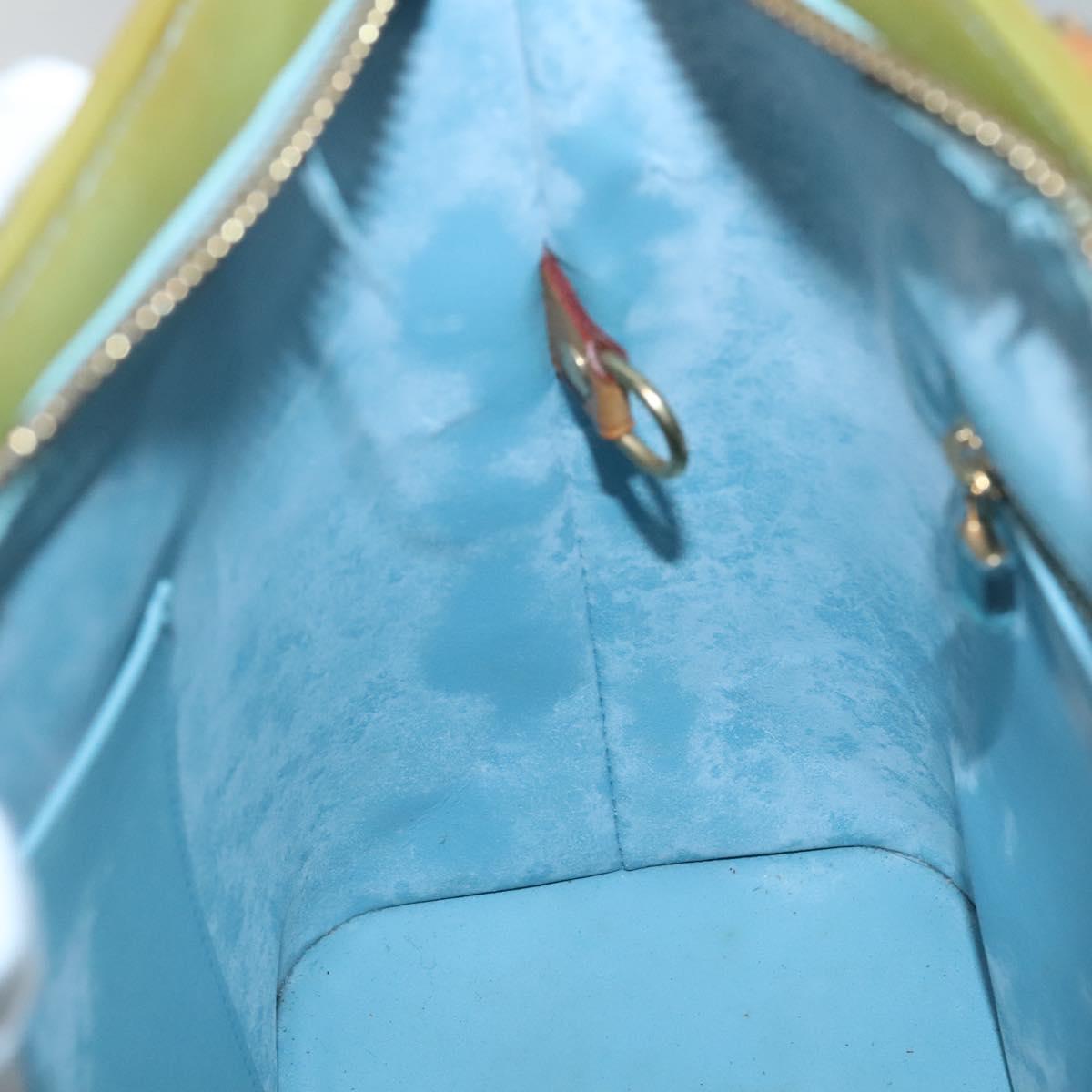 LOUIS VUITTON Monogram Vernis Houston Hand Bag Baby Blue M91005 LV Auth 135303