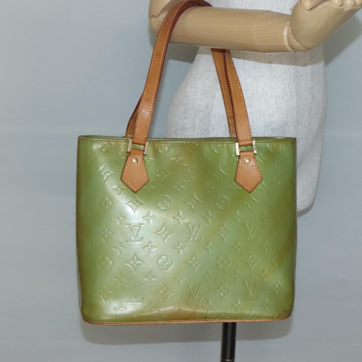 LOUIS VUITTON Monogram Vernis Houston Hand Bag Baby Blue M91005 LV Auth 135303