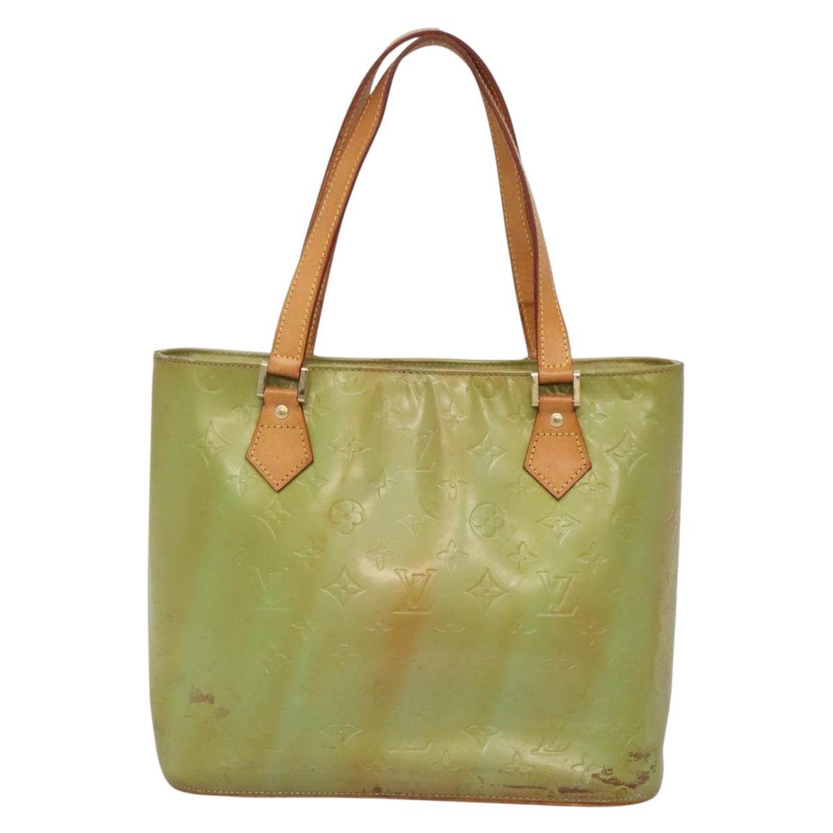 LOUIS VUITTON Monogram Vernis Houston Hand Bag Baby Blue M91005 LV Auth 135303