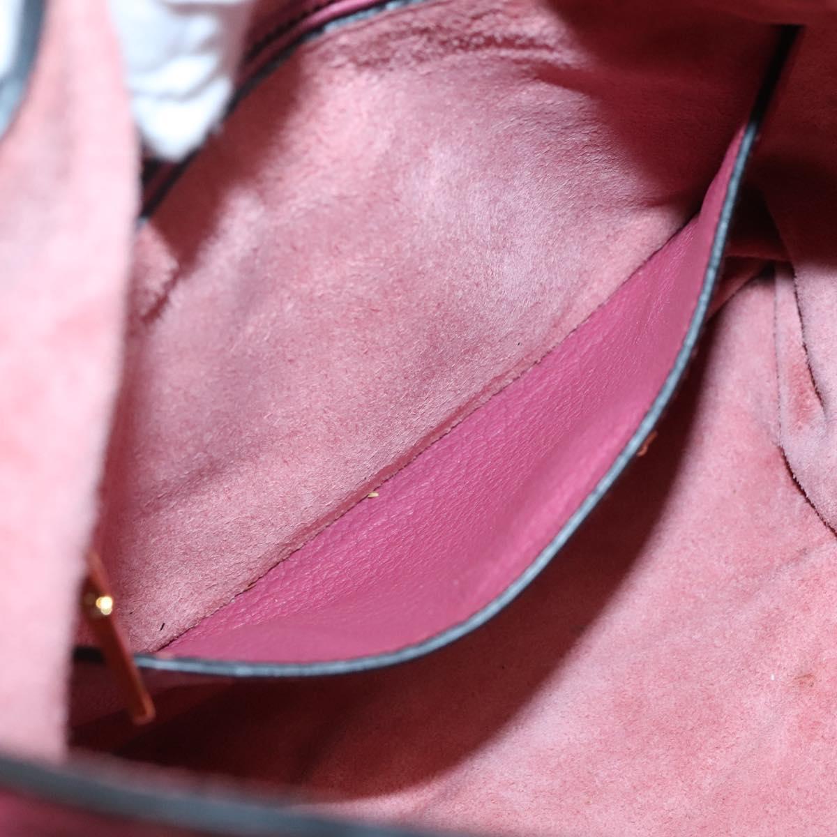 Miu Miu Hand Bag Leather 2way Pink Gold Auth 135306