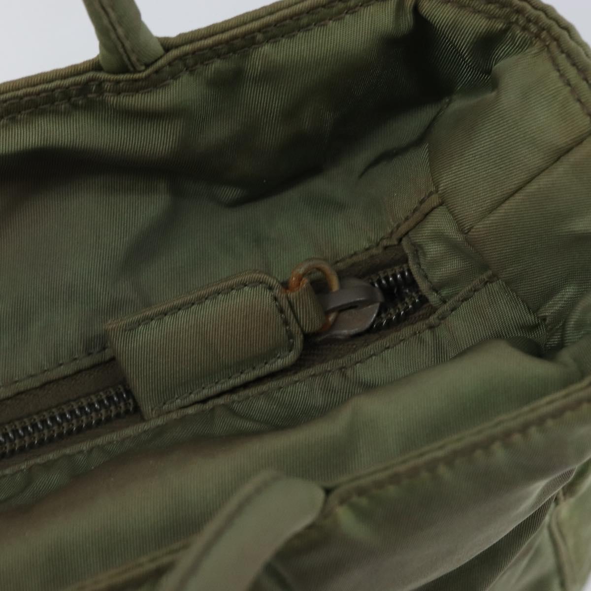 PRADA Tote Bag Nylon Khaki Auth 135309