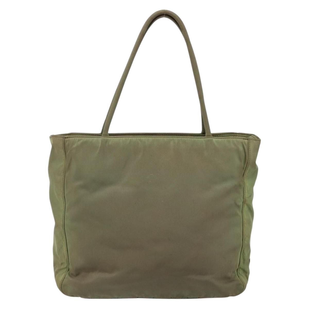 PRADA Tote Bag Nylon Khaki Auth 135309