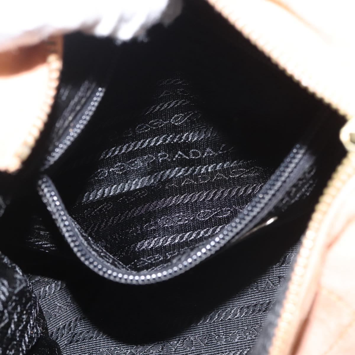 PRADA Chain Shoulder Bag Suede Beige Gold Auth 135314