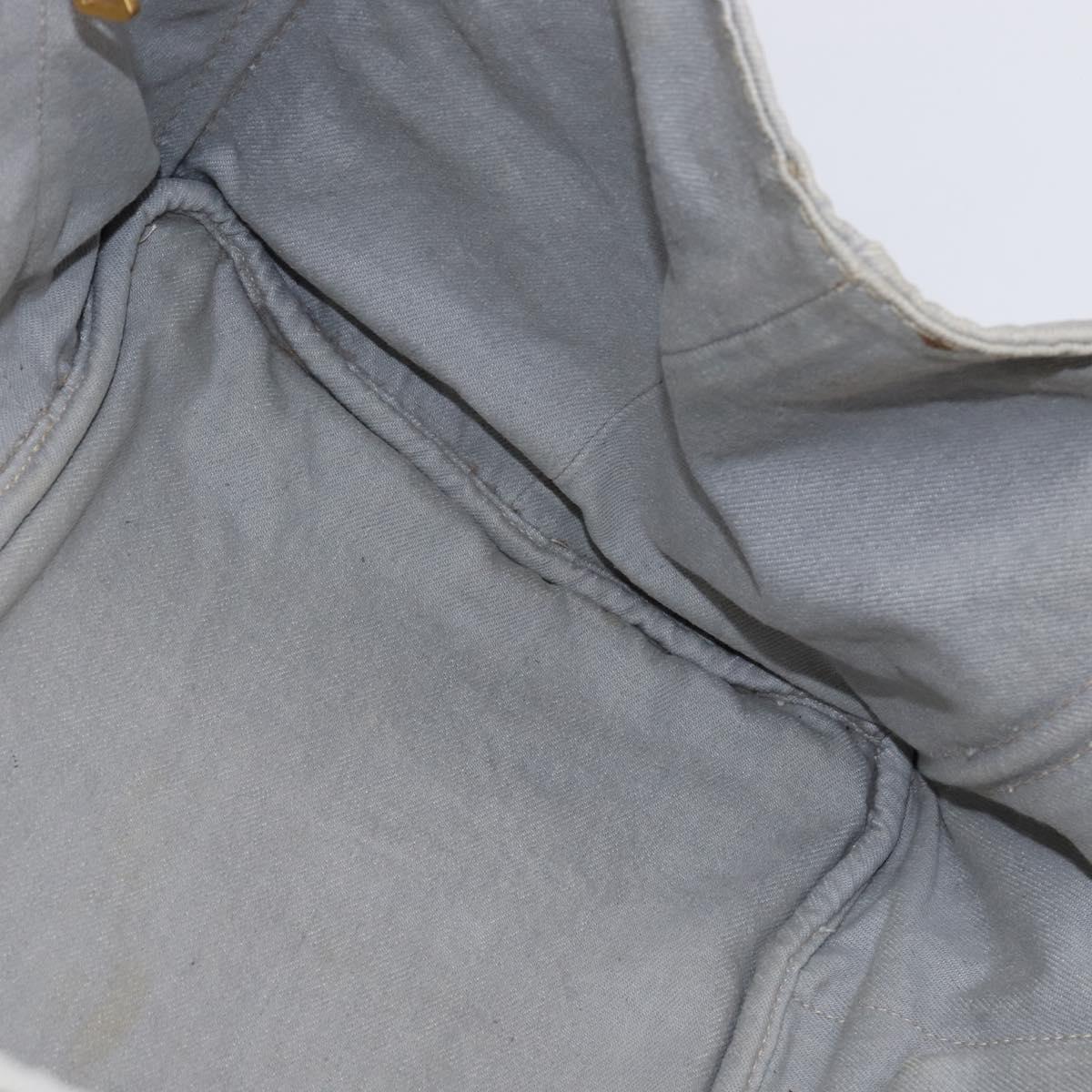 PRADA Canapa GM Hand Bag Canvas Gray Gold Auth 135318