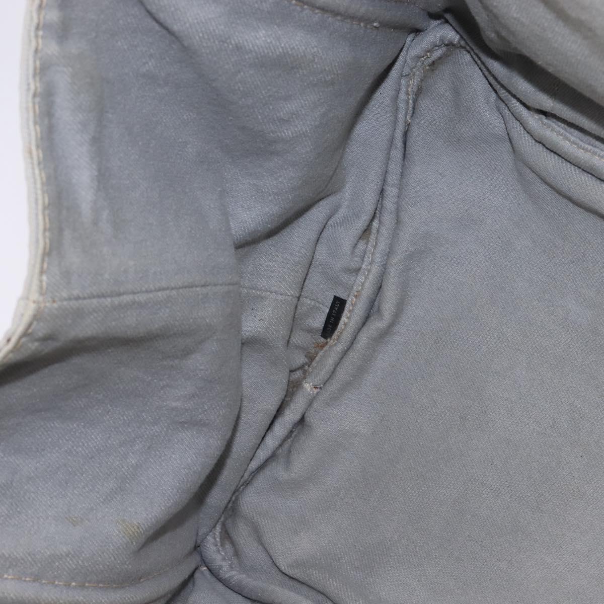 PRADA Canapa GM Hand Bag Canvas Gray Gold Auth 135318