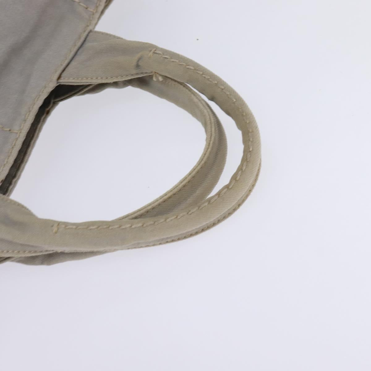 PRADA Canapa GM Hand Bag Canvas Gray Gold Auth 135318